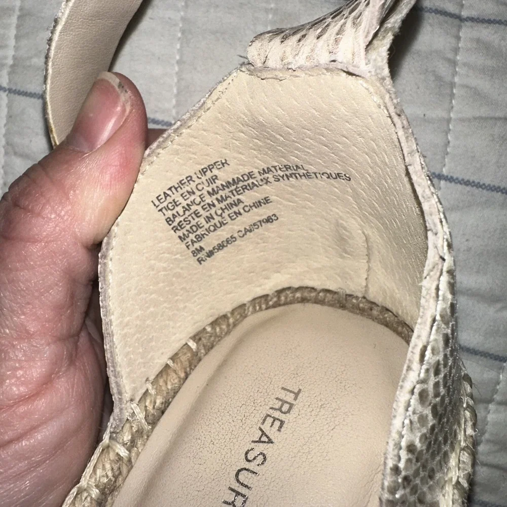 Treasure‎ & Bond Sannibel Snakeskin Embossed Leather Espadrille Wedge Sandals 8M